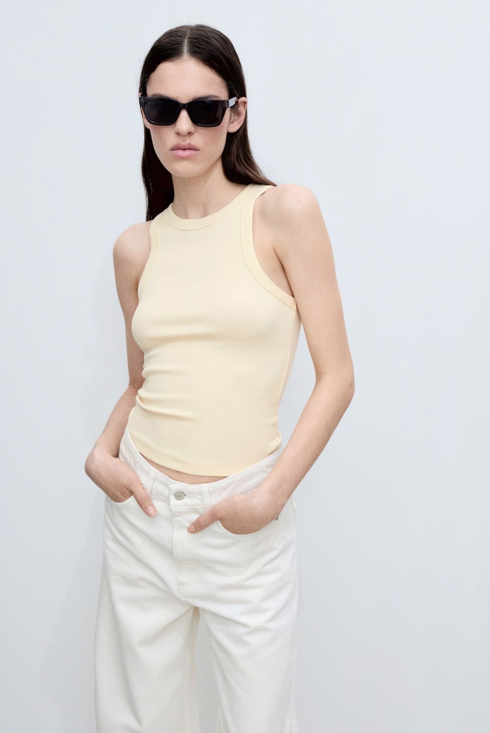 MANGO - Top Canalé Algodón Mujer Mango