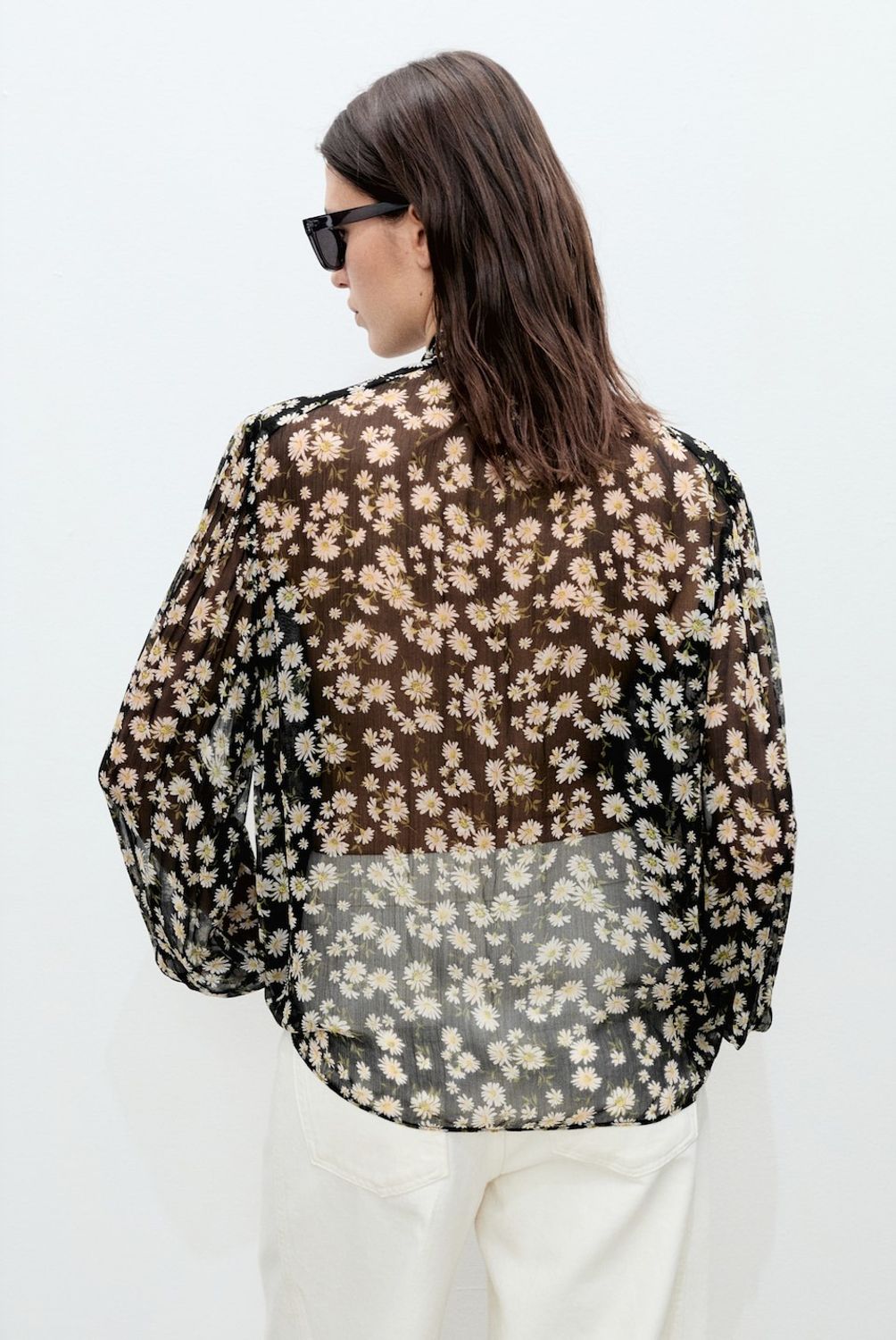MANGO - Blusa Floral Lazo Mujer Mango