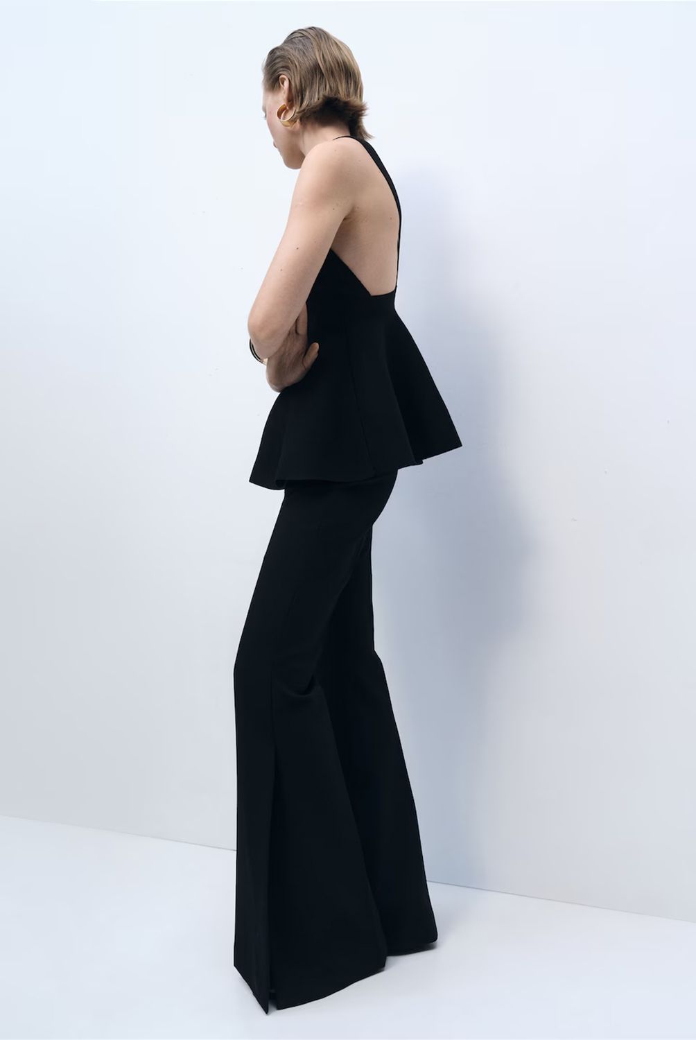 MANGO - Top Punto Fino Peplum Mujer Mango