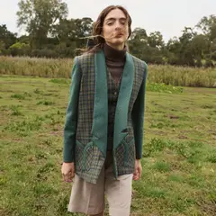 BYAN - Blazer Cuadros Lana Mujer