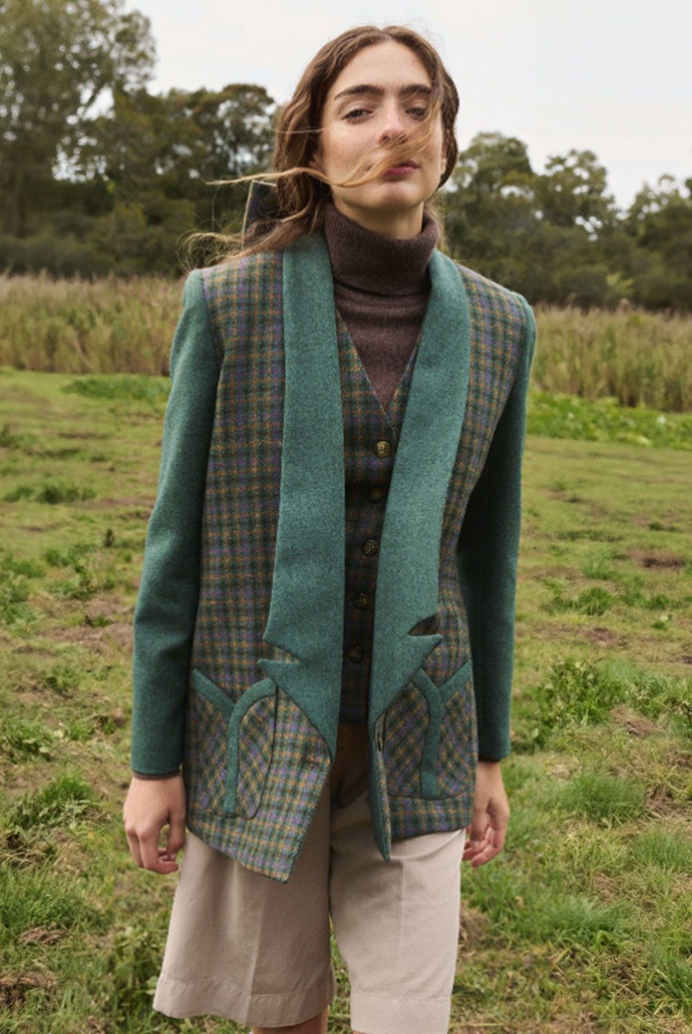 BYAN - Blazer Cuadros Lana  Mujer Byan