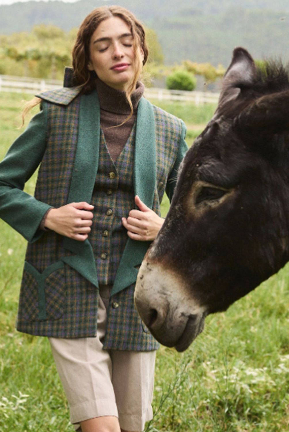 BYAN - Blazer Cuadros Lana  Mujer Byan