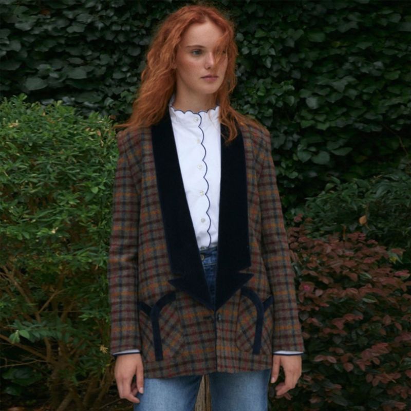 BYAN - Blazer Cuadros Lana  Mujer Byan