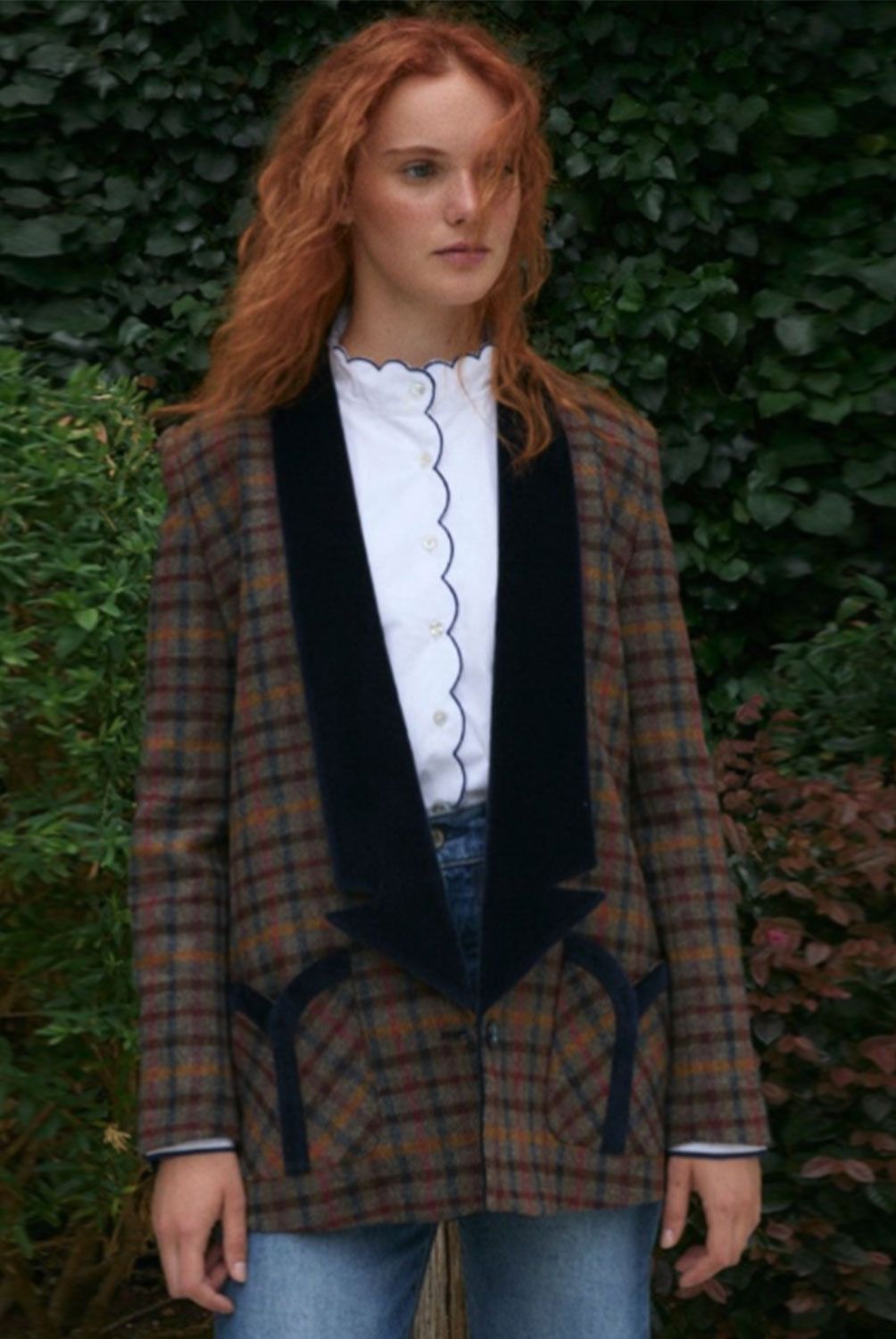 BYAN - Blazer Cuadros Lana  Mujer Byan