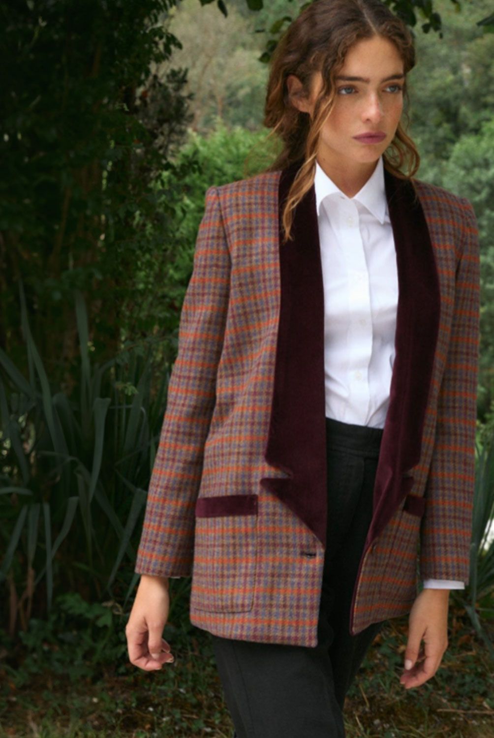 BYAN - Blazer Cuadros Lana  Mujer Byan