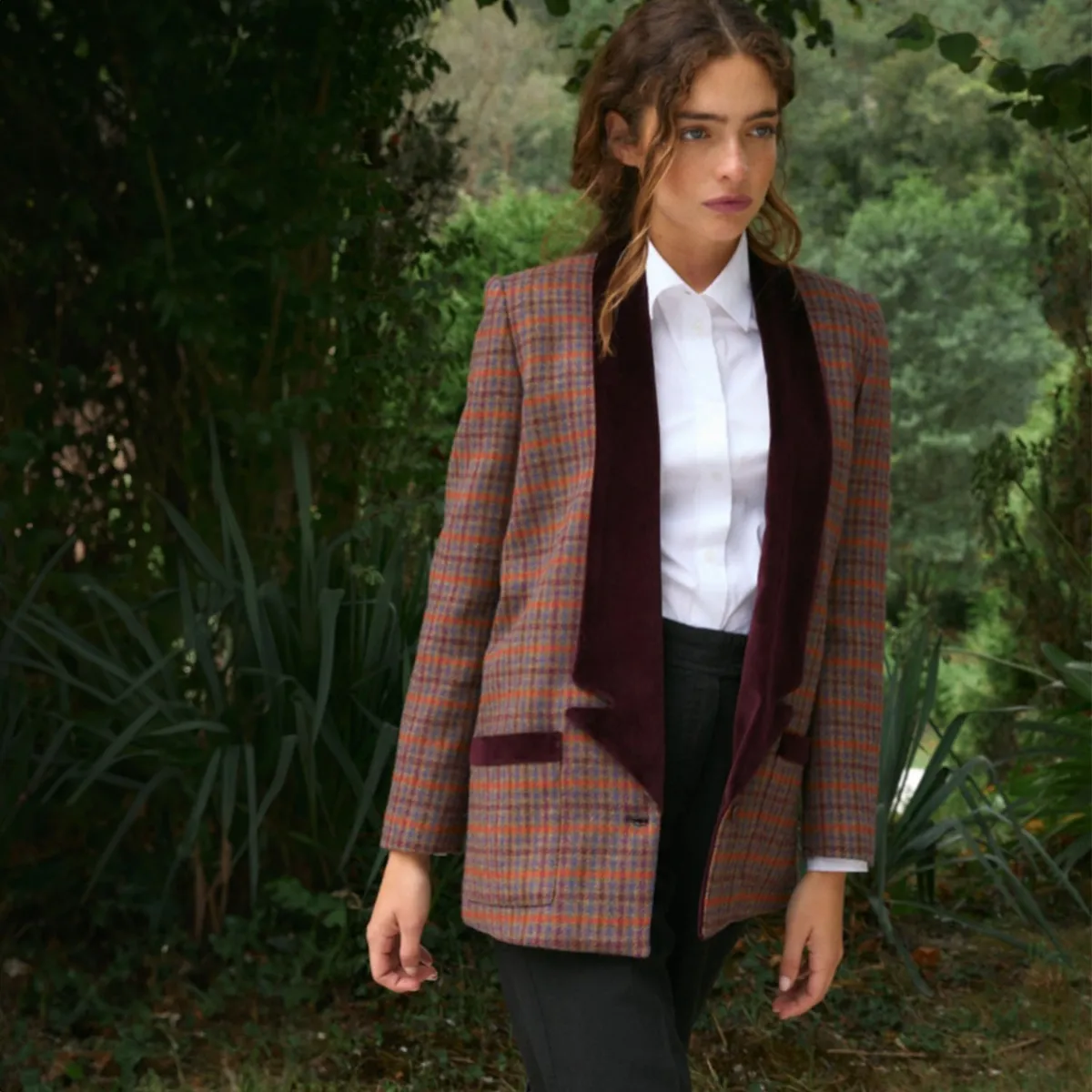 BYAN - Blazer Cuadros Lana  Mujer Byan