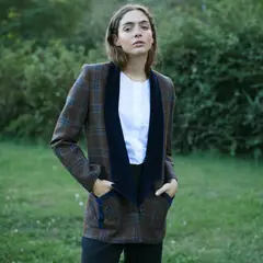 BYAN - Blazer Cuadros Lana Mujer