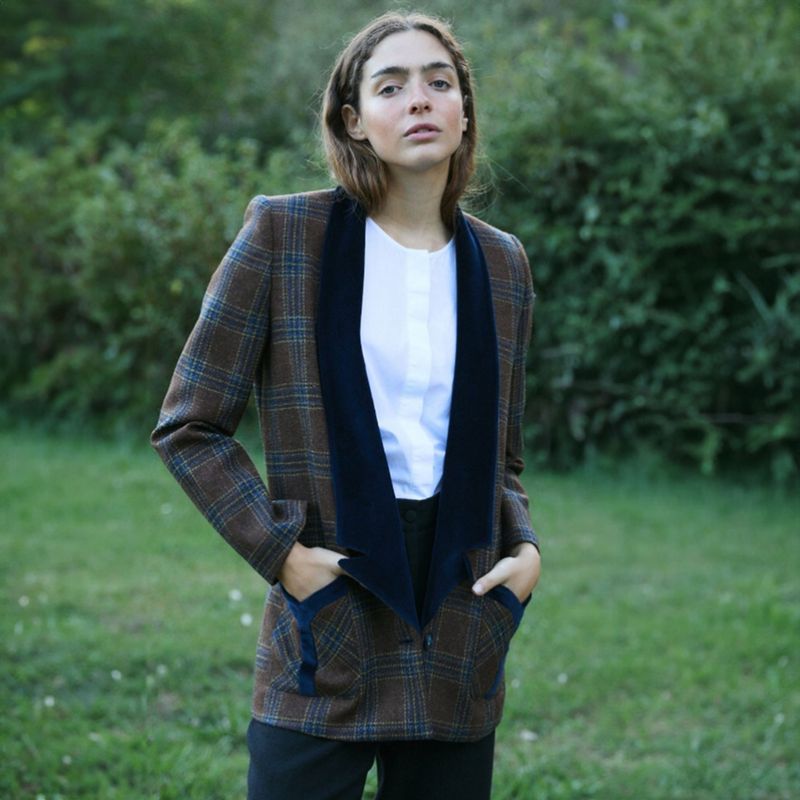 BYAN - Blazer Cuadros Lana  Mujer Byan