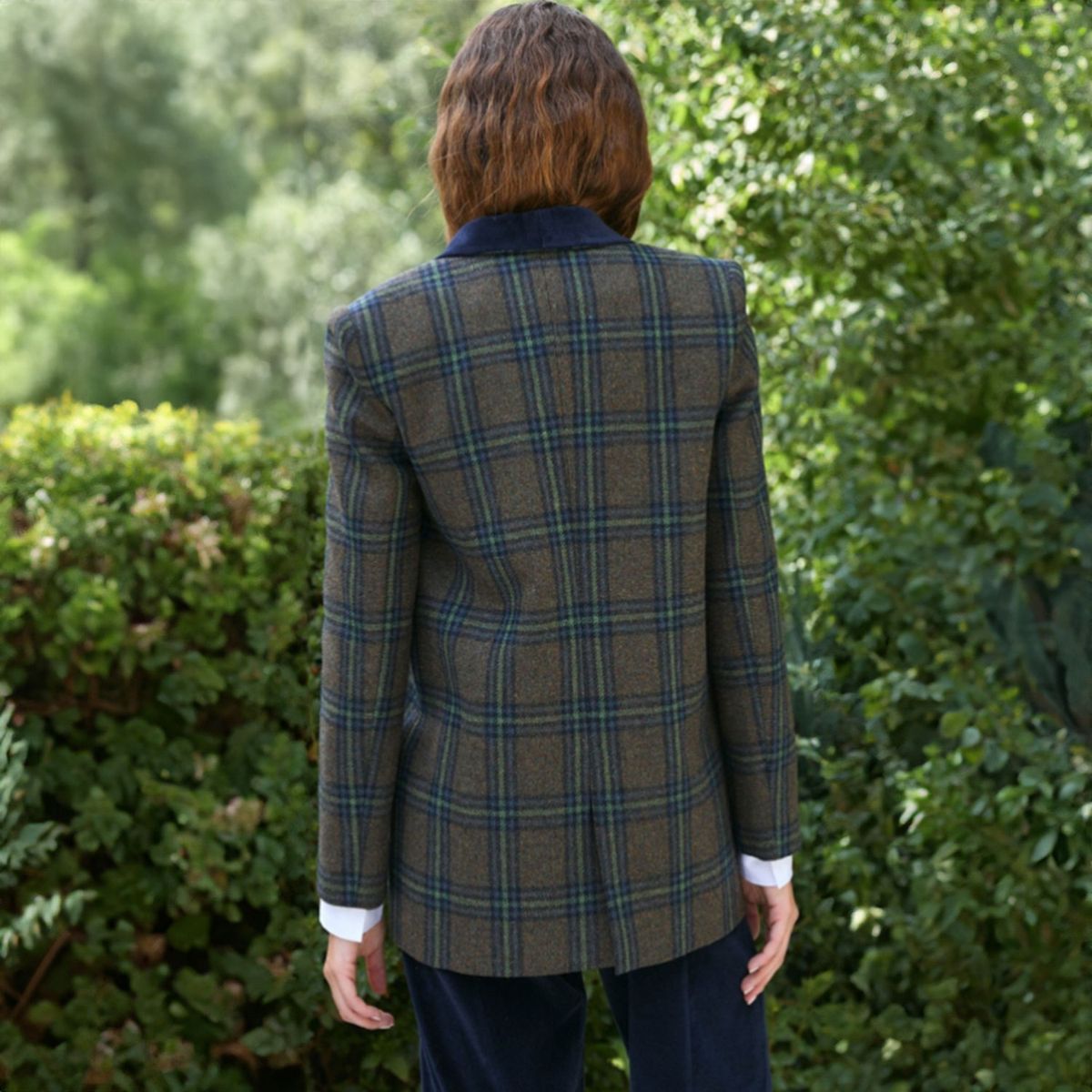 BYAN - Abrigo Largo Cuadros Lana  Mujer Byan