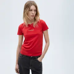 MANGO - Polera Logo 100% Algodón Mujer