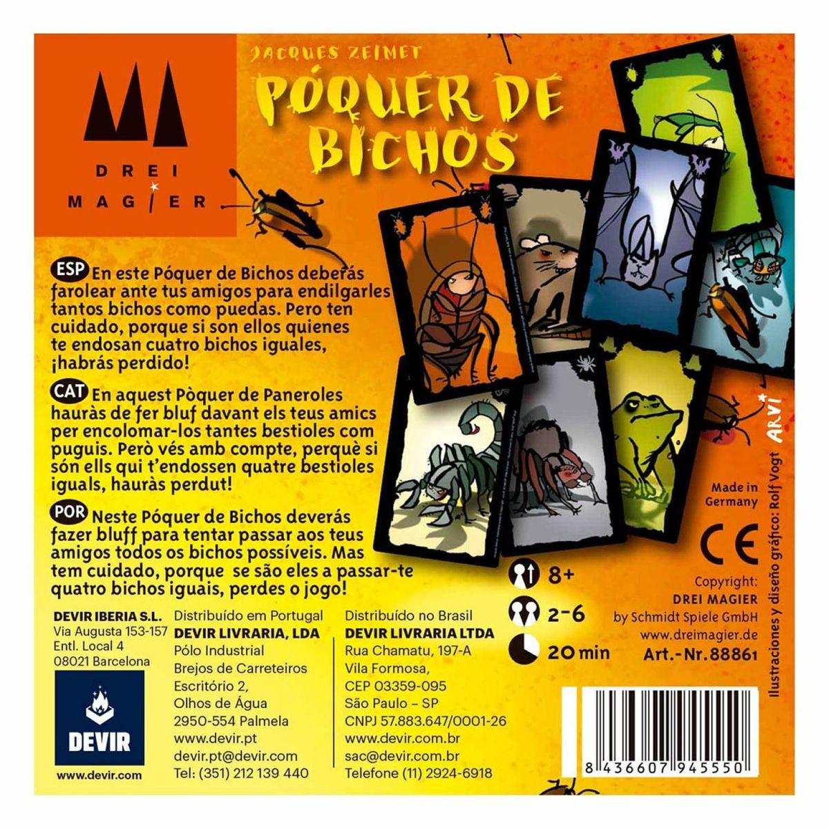 DEVIR - Juego de Mesa Poquer De Bichos