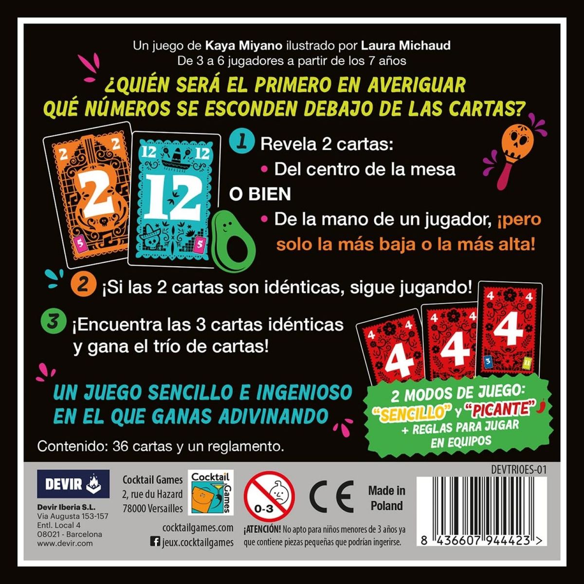 DEVIR - Juego de Mesa Trio Juego De Mesa