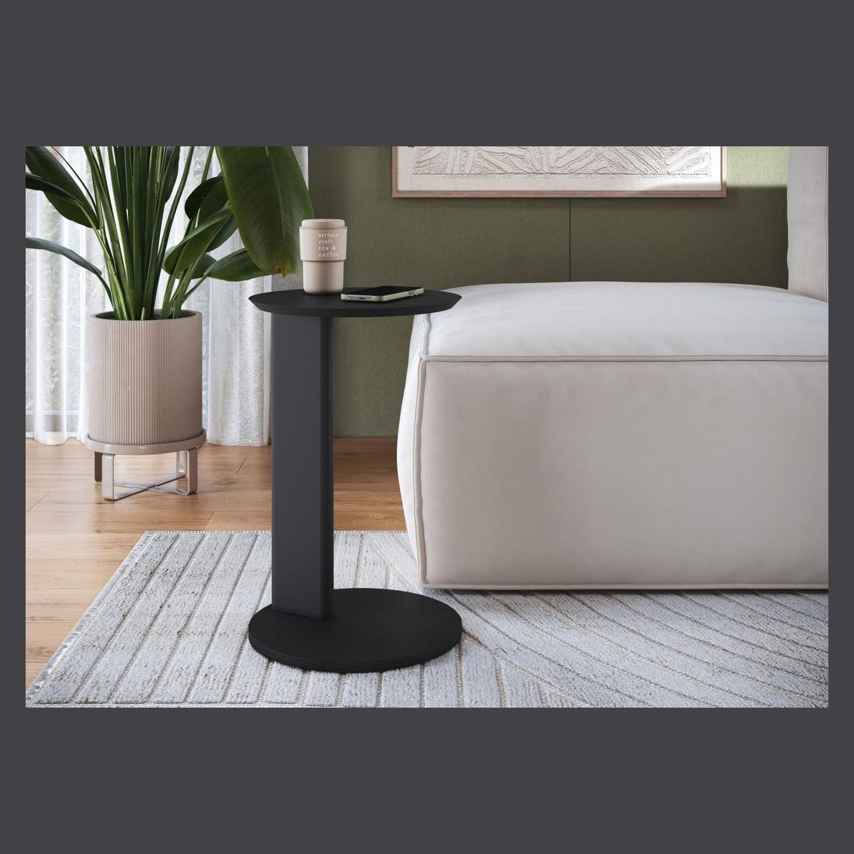 DECOCASA - Mesa Lateral Alice Negro Decocasa