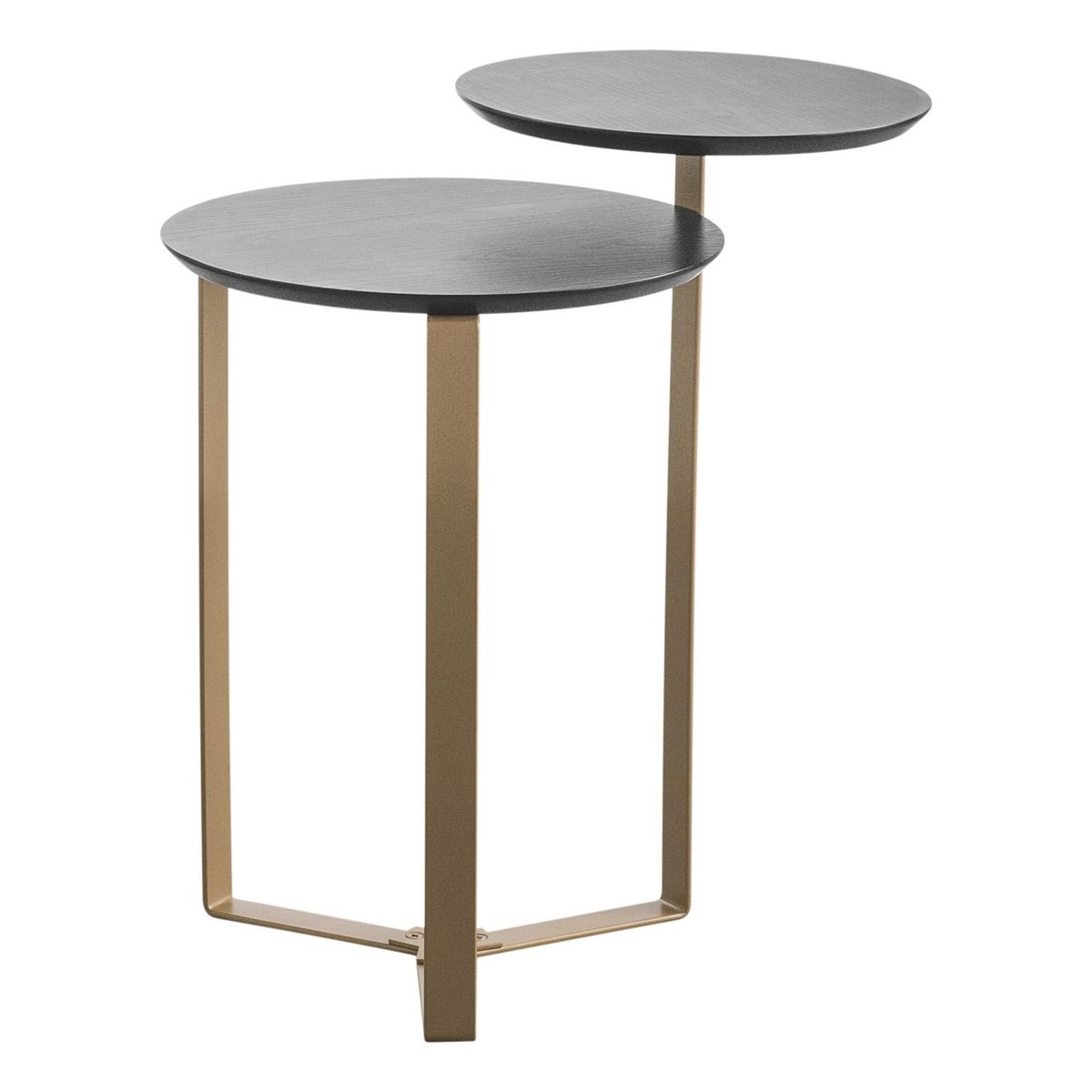 DECOCASA - Mesa Lateral Domenica Negro Pata Dorada Decocasa