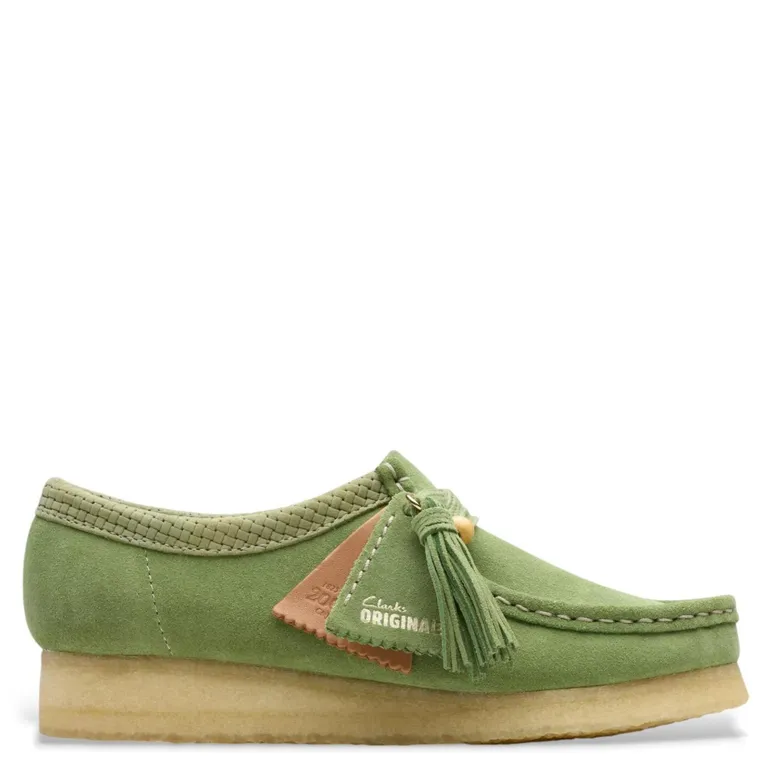 CLARKS Wallabee Zapato Casual Mujer Cuero Verde