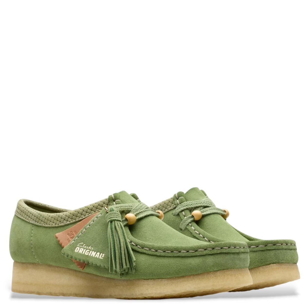 CLARKS - Wallabee Zapato Casual Mujer Cuero Verde Clarks