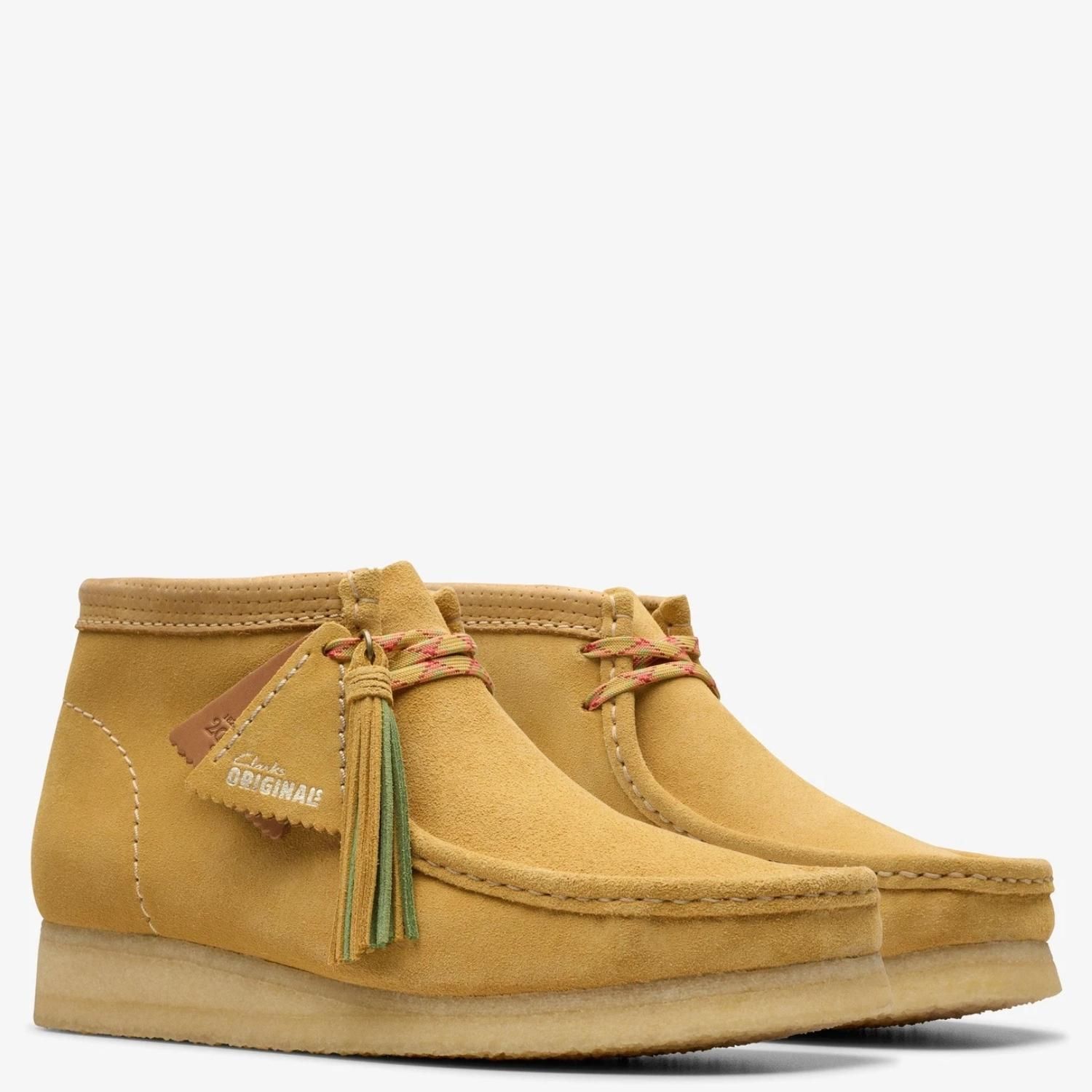 CLARKS Wallabee Zapato Casual Hombre Cuero Mostaza Clarks
