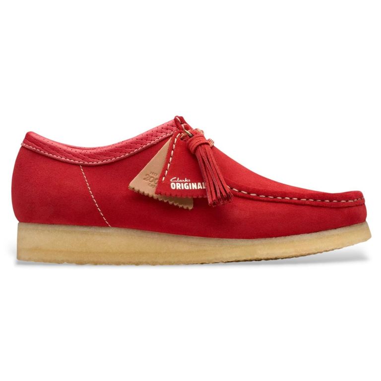 CLARKS Wallabee Zapato Casual Hombre Cuero Rojo