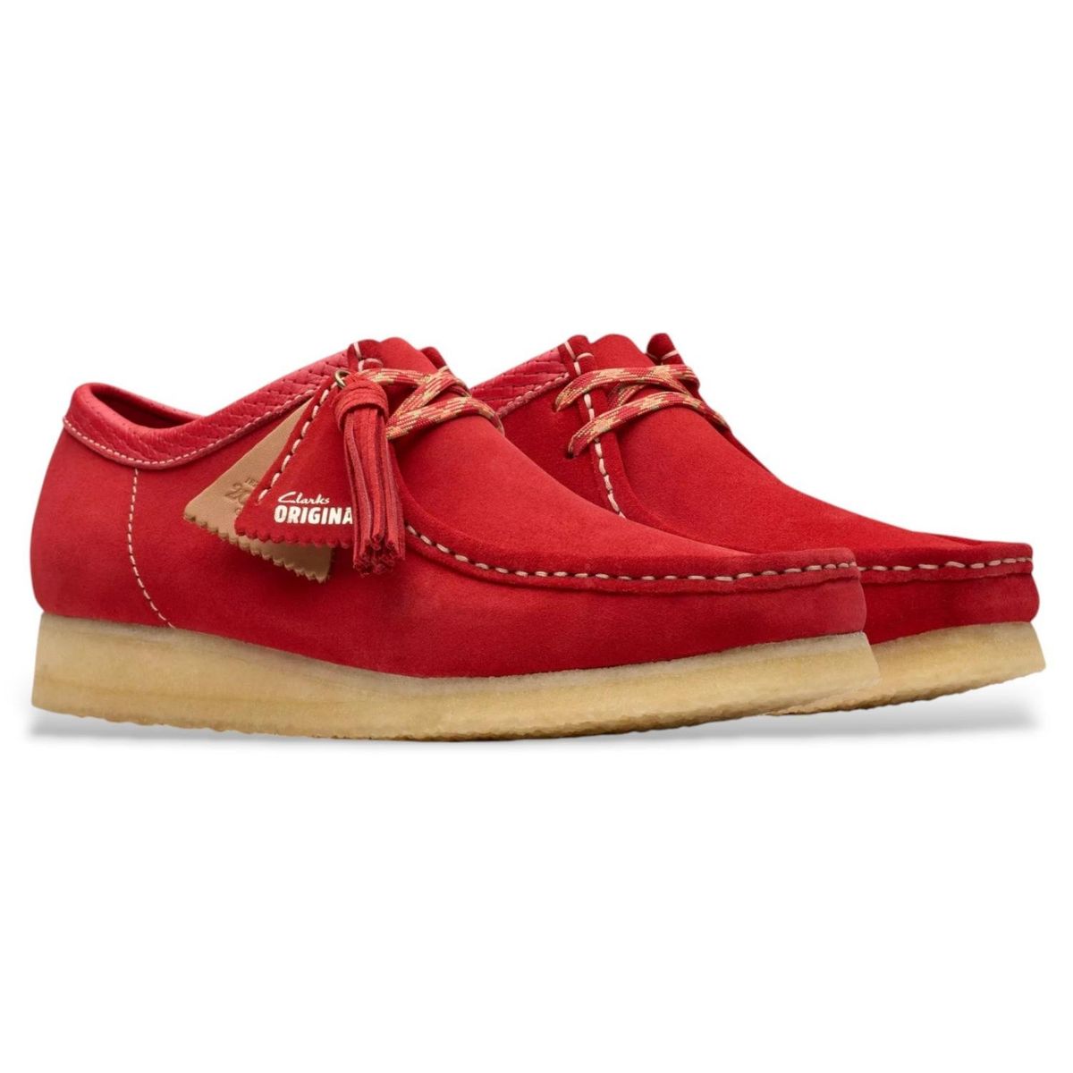 CLARKS - Wallabee Zapato Casual Hombre Cuero Rojo Clarks