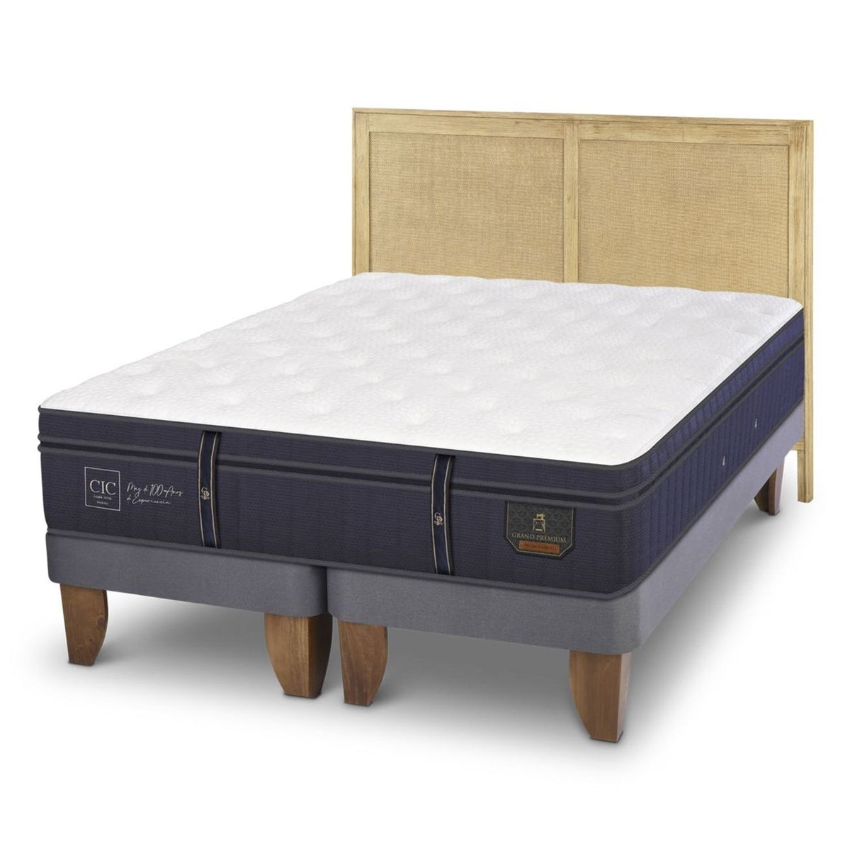 CIC - Cama Europea Grand Premium 2 Plazas + Respaldo Cic