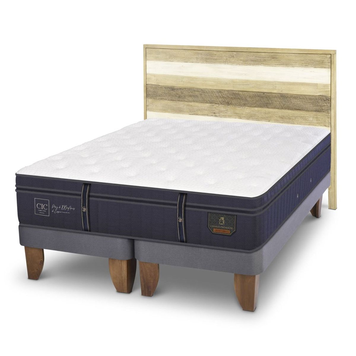 CIC - Cama Europea Grand Premium 2 Plazas + Respaldo Cic