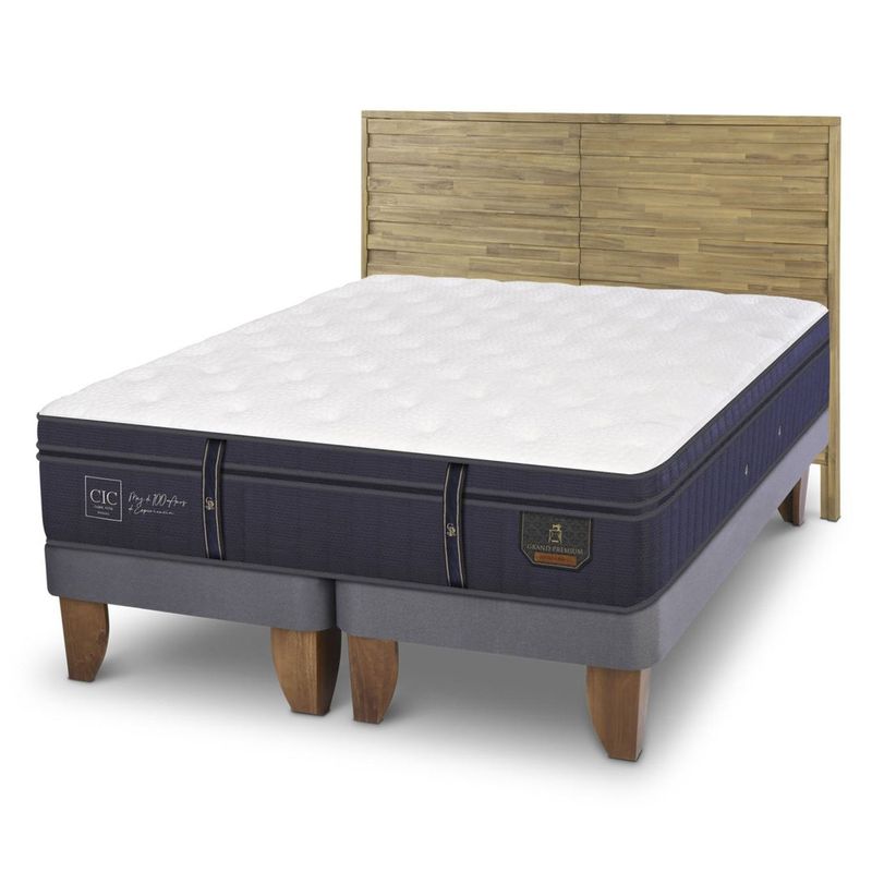 CIC - Cama Europea Grand Premium 2 Plazas + Respaldo Cic