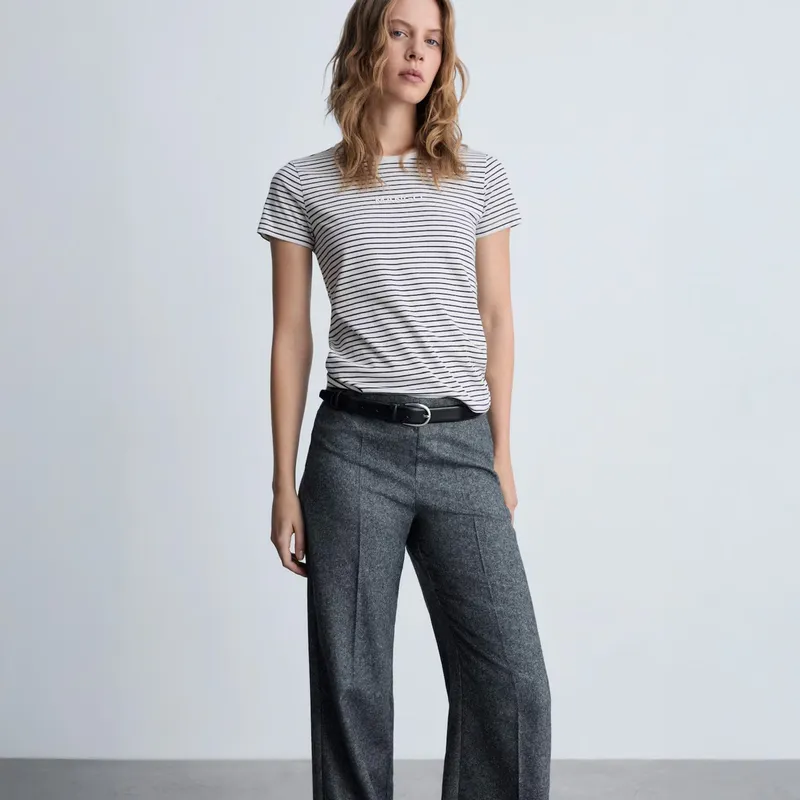 MANGO - Polera Rayas Logo Mujer Mango