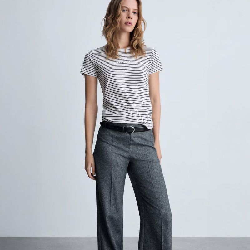 MANGO - Polera Rayas Logo Mujer Mango