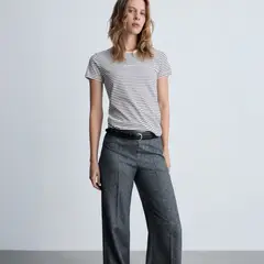 MANGO - Polera Rayas Logo Mujer