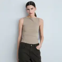 MANGO - Top Tirantes Cuello Barco Mujer