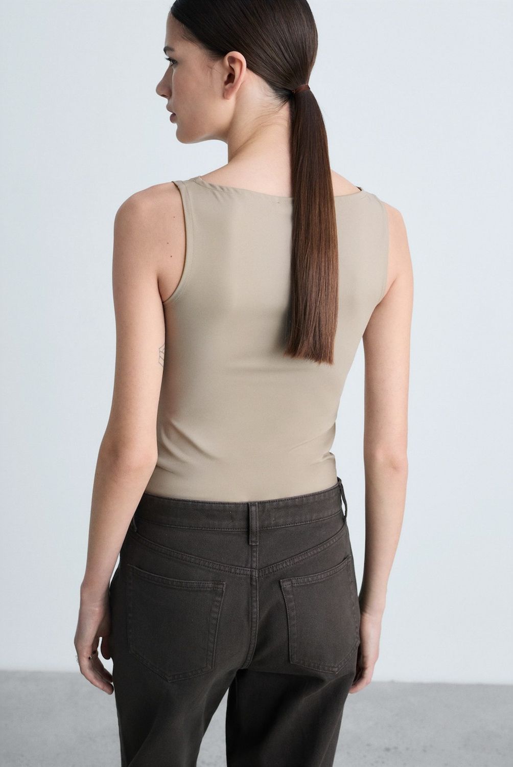 MANGO - Top Tirantes Cuello Barco Mujer Mango