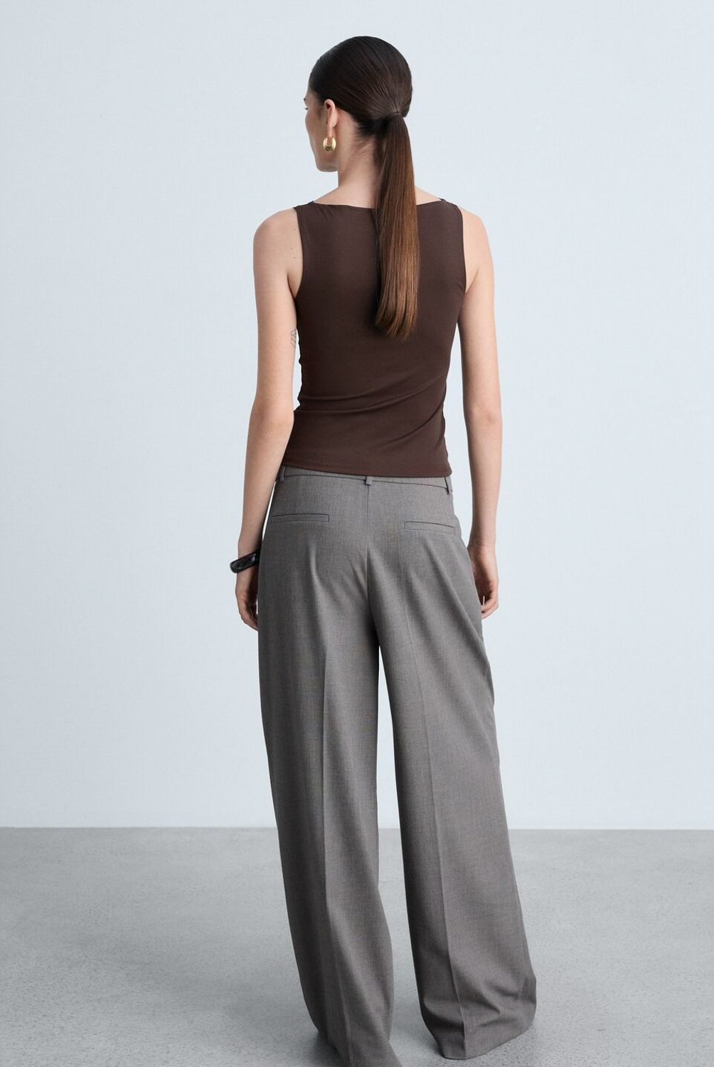 MANGO - Top Tirantes Cuello Barco Mujer Mango