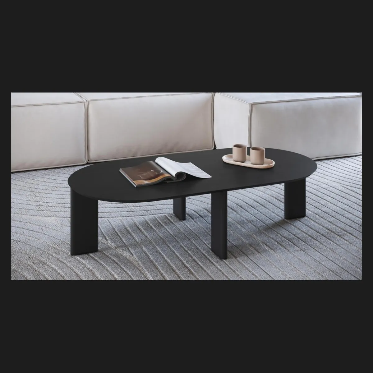 DECOCASA - Mesa De Centro Alice Negro Decocasa