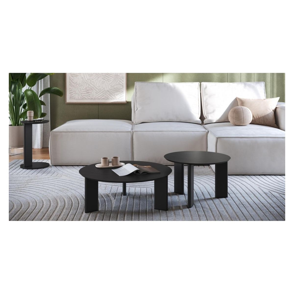 DECOCASA - Set De Mesas Alice Negro Decocasa