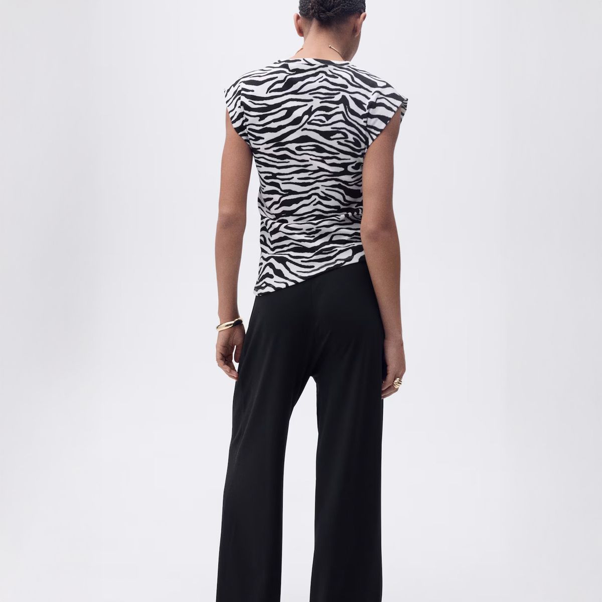 MANGO - Polera Drapeada Sin Mangas Mujer Mango