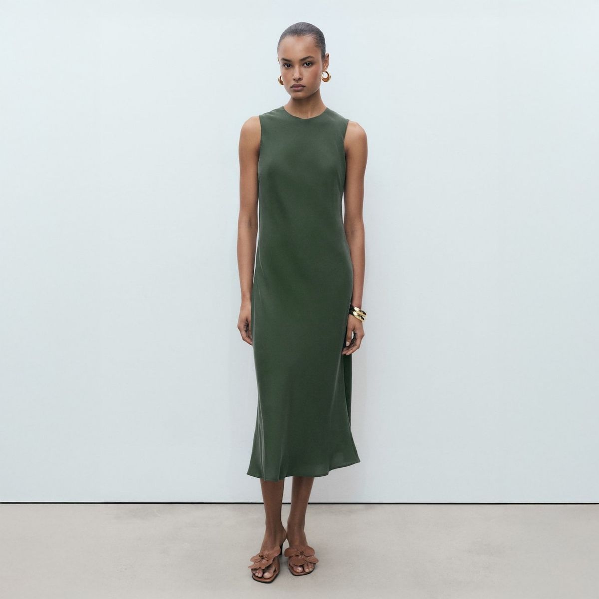 MANGO - Vestido Midi Recto Mujer Mango