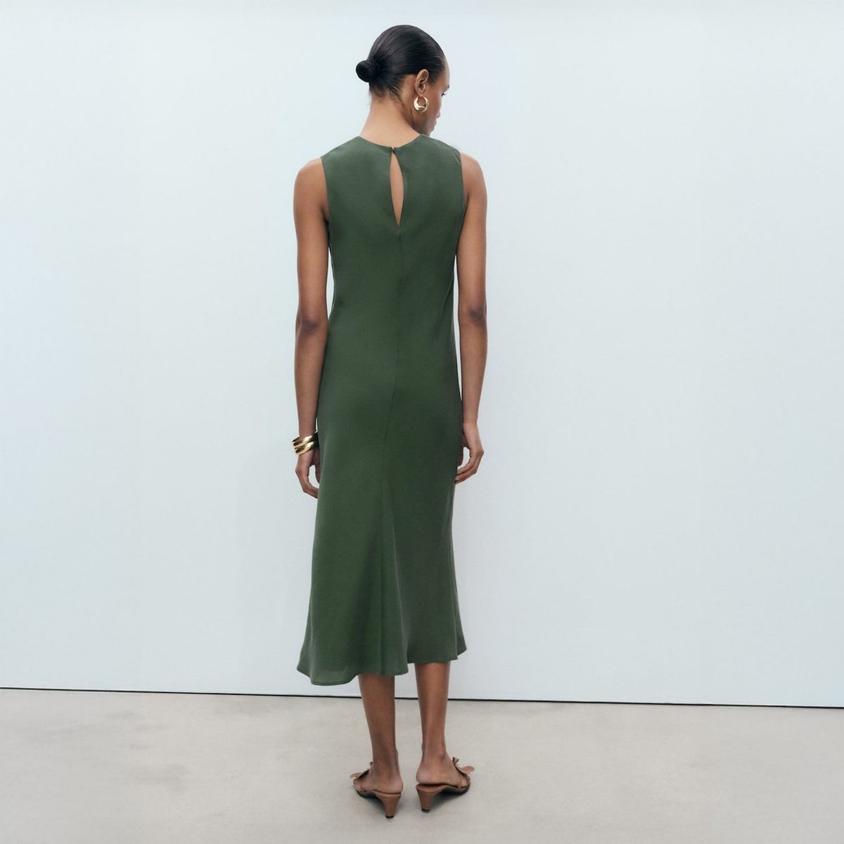 MANGO - Vestido Midi Recto Mujer Mango