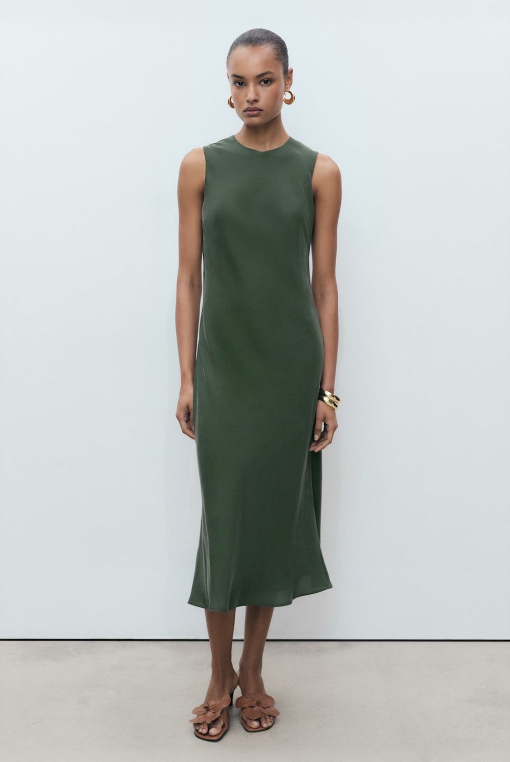 MANGO - Vestido Midi Recto Mujer Mango