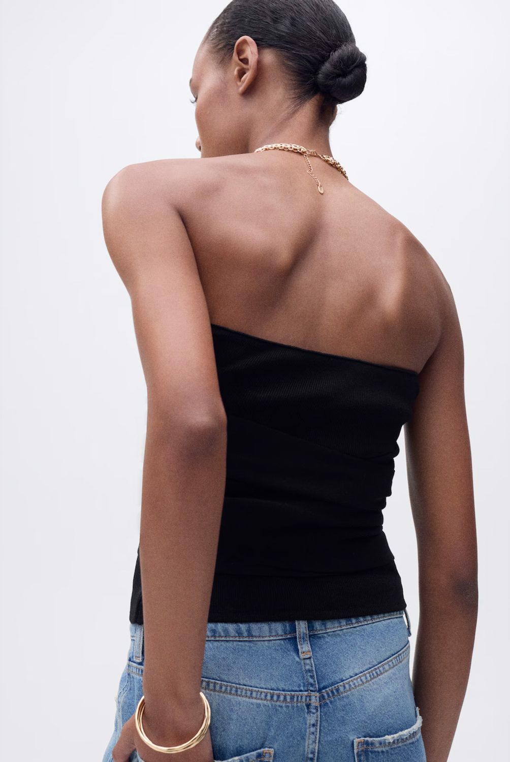 MANGO - Top Bandeau Detalle Nudo Mujer Mango