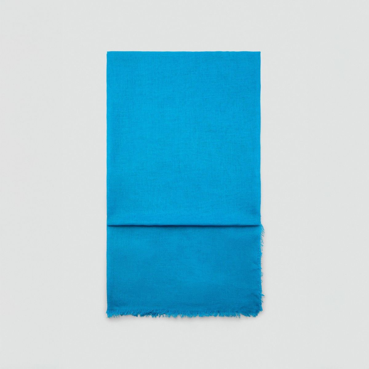 MANGO - Pañuelo Mezcla Lino Terminaciones Deshilachadas Mujer Mango