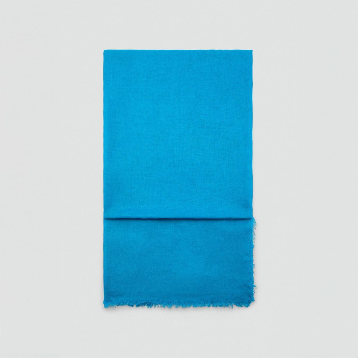 MANGO - Pañuelo Mezcla Lino Terminaciones Deshilachadas Mujer Mango