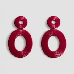 MANGO - Aros Diseño Circular Fibra Natural Mujer