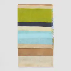 MANGO - Pañuelo Mezcla Lino Rayas Mujer
