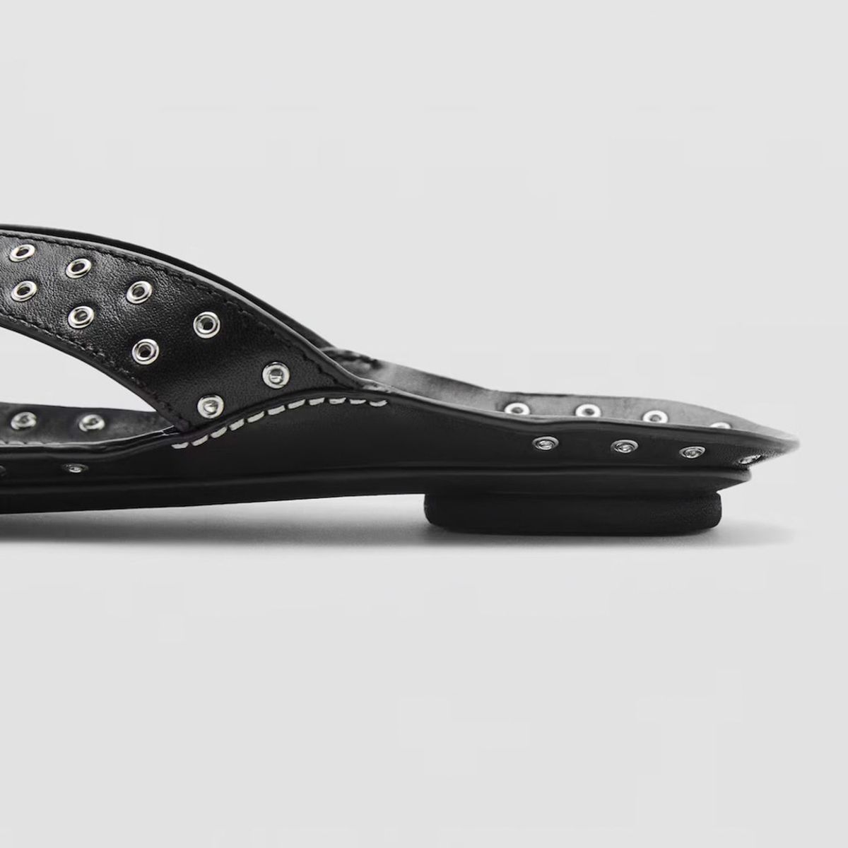 MANGO - Sandalia Cuero Mujer Negro Mango