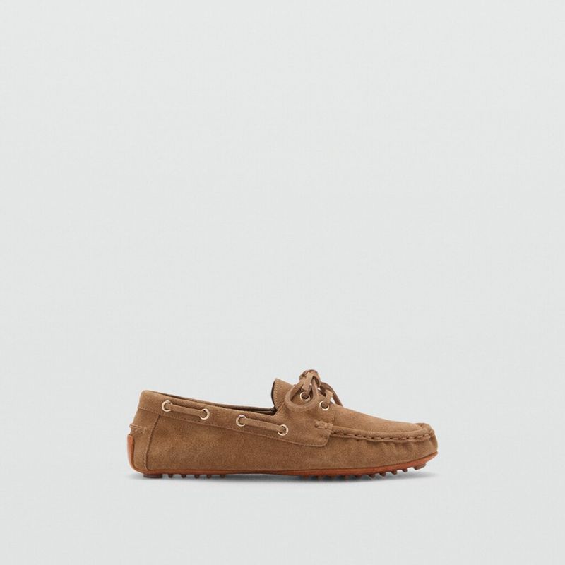 MANGO - Zapato Casual Cuero  Mujer Café Mango