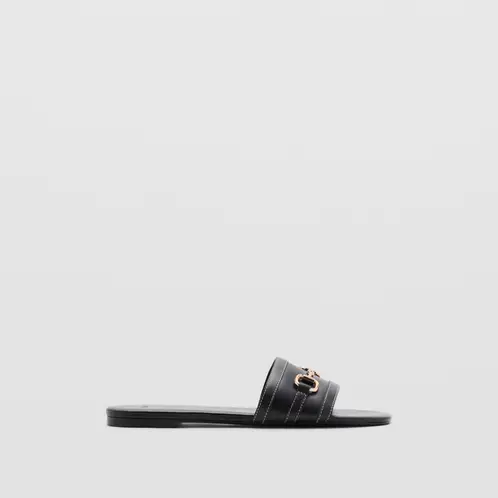 MANGO - Sandalia Cuero Mujer Negro