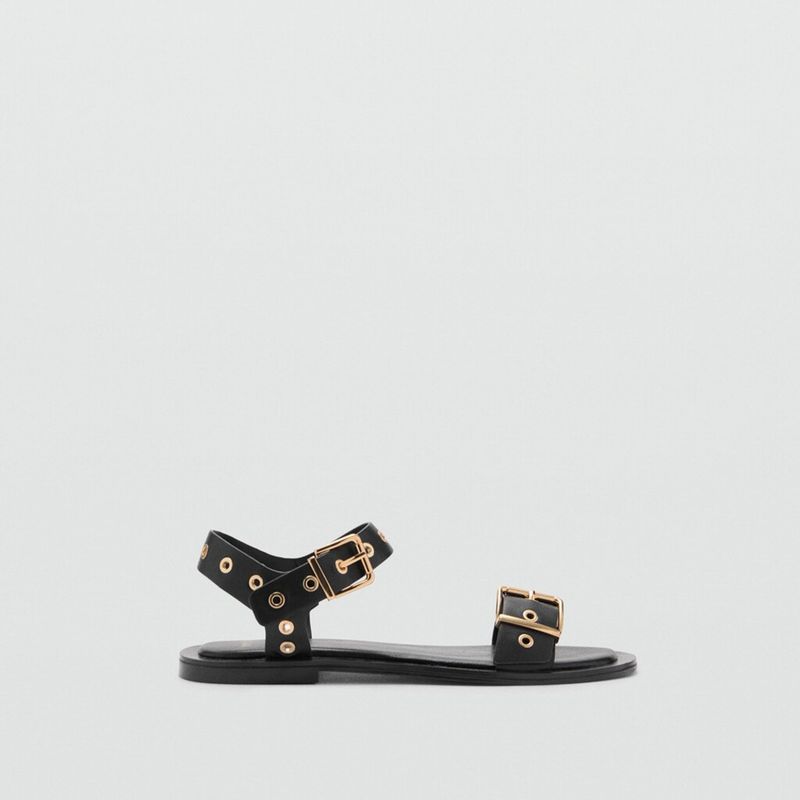 MANGO - Sandalia Mujer Negro Mango