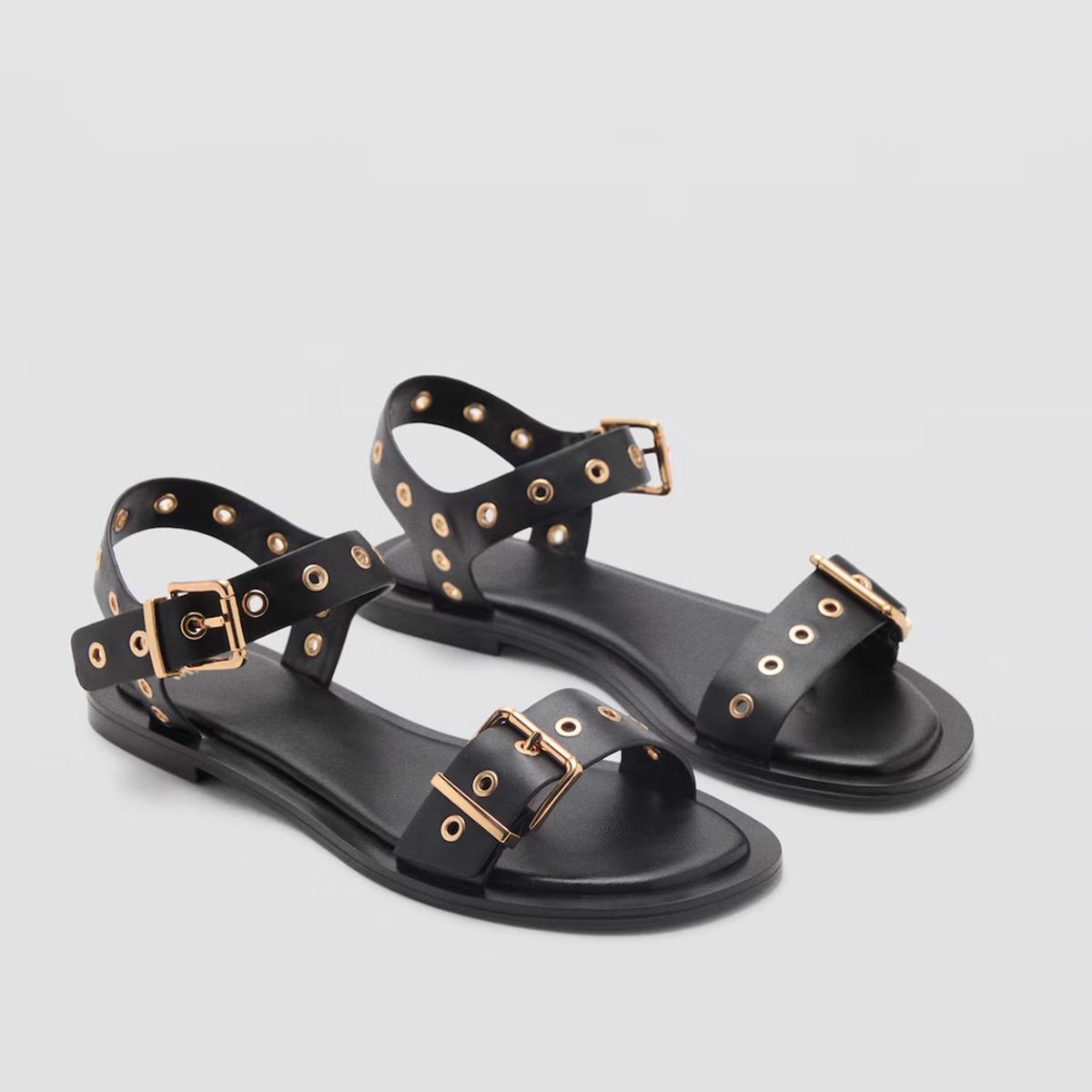 MANGO - Sandalia Mujer Negro Mango