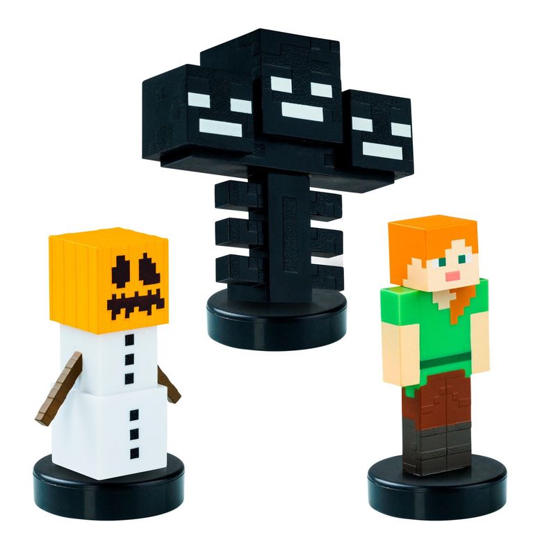 MINECRAFT - Pack De 3 Figuras Timbre Golem Nieve Minecraft