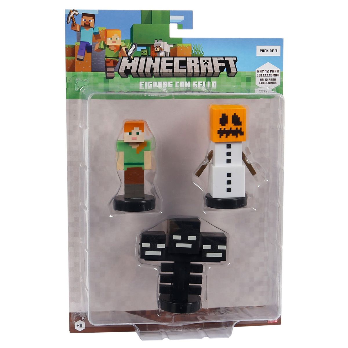 MINECRAFT - Pack De 3 Figuras Timbre Golem Nieve Minecraft